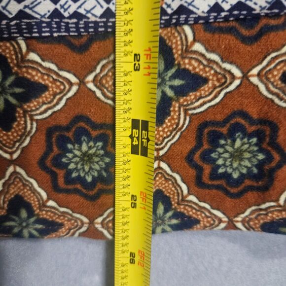 THML Ribbed Top M Peplum Long Flowy Geometric Print Halter Boho Indi Hippie - Picture 6 of 7